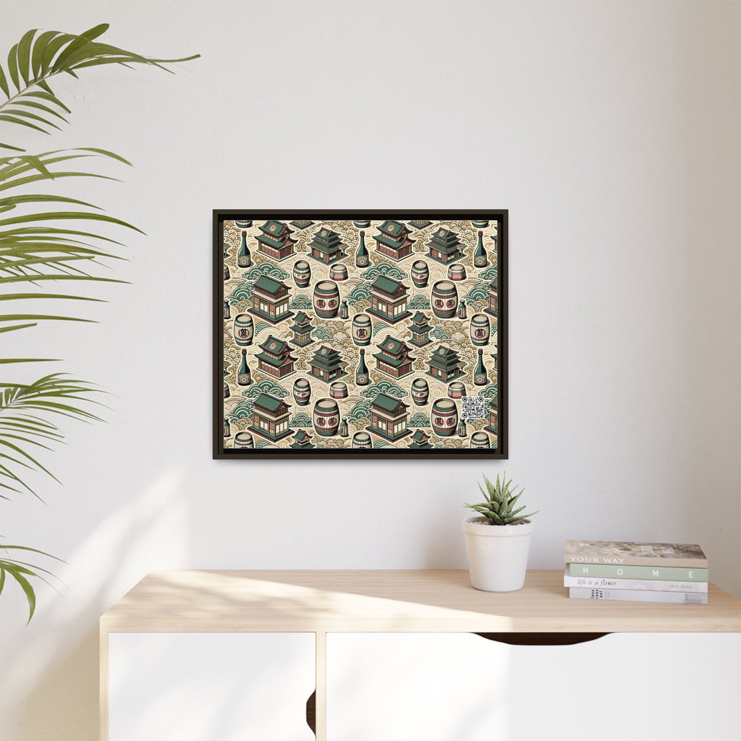 Cultural Artisanal Fusion Contemporary Cultural Elegance Matte Canvas, Framed (multi-Color) - 8404 Design-68 B