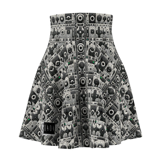 Tech Utility Aesthetics Tech-Forward Minimalism Women's Skater Skirt - 8404 Design-60