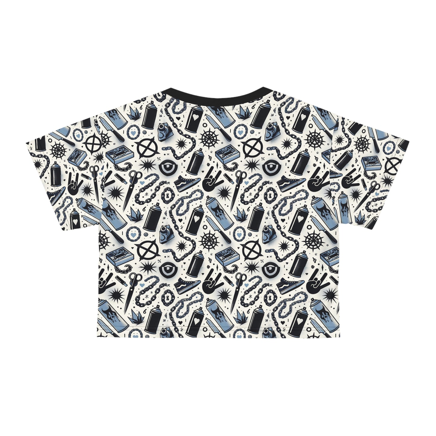 Cultural Rebellion Graphics Edgy and Rebellious With a Hint of Nostalgia Crop Tee - 8404 Design-57