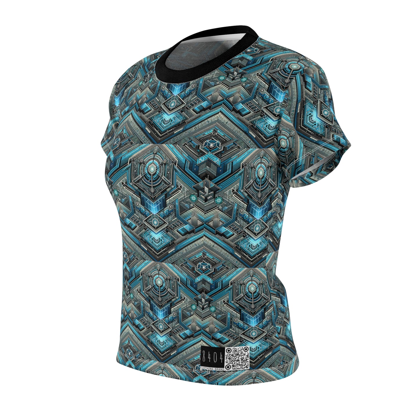 Tech-Infused Futurism Sleek Tech Edge Women's Cut & Sew Tee - 8404 Design-49