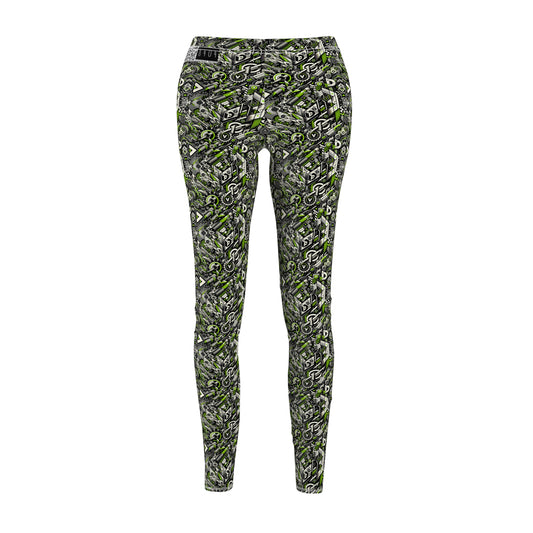 Graffiti Tech Fusion Bold Streetwear Fusion Women's Cut & Sew Casual Leggings - 8404 Design-59