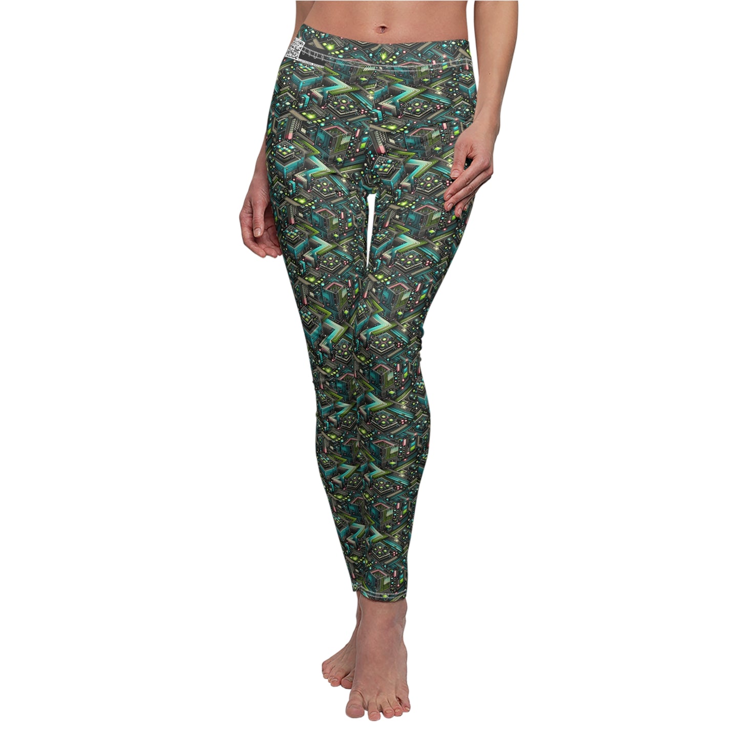 Women's Cut & Sew Casual Leggings Future Tech - 8404 Design-01
