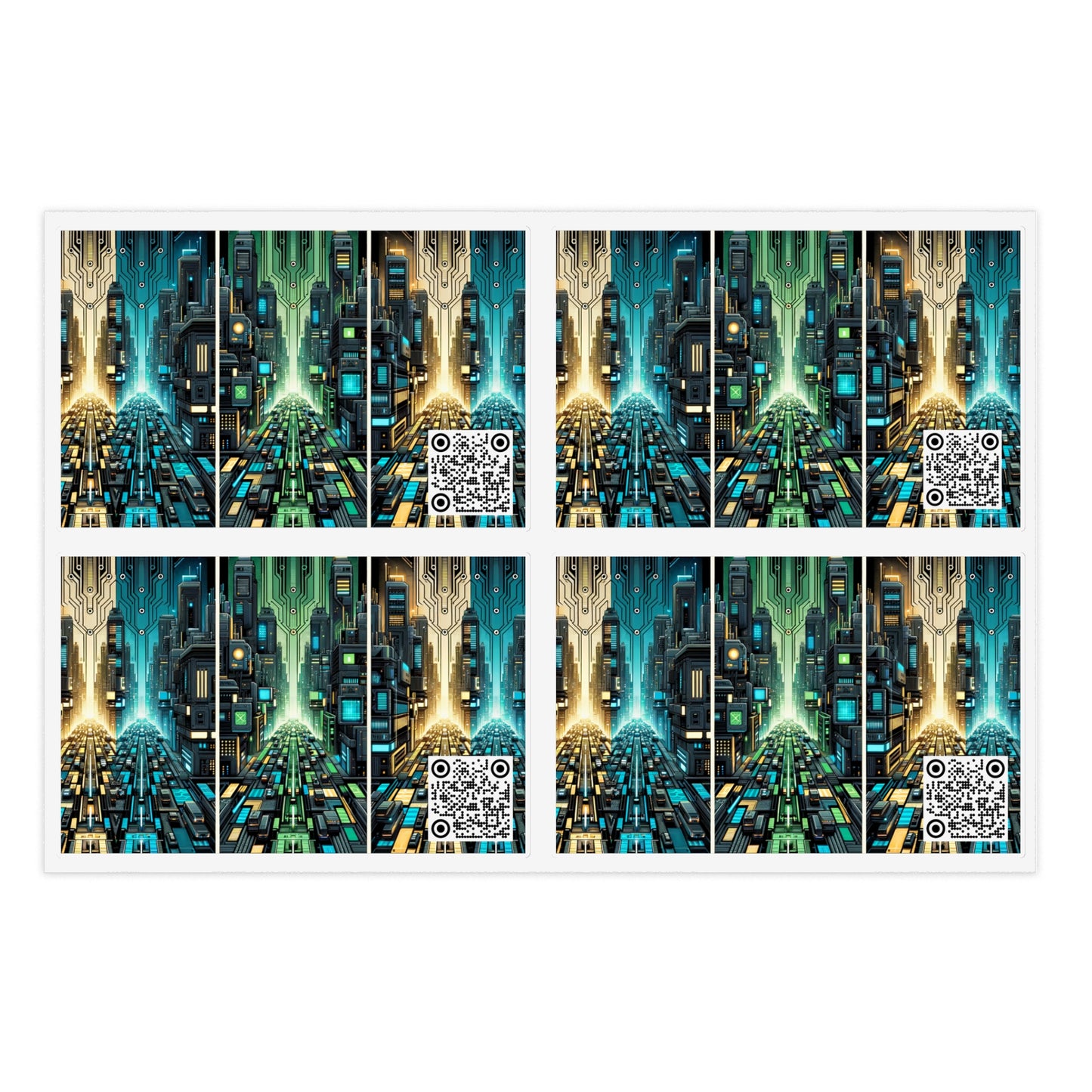 Cyber Punk Graphics Tech-Inspired Cyberpunk Sticker Sheets - 8404 Design-67