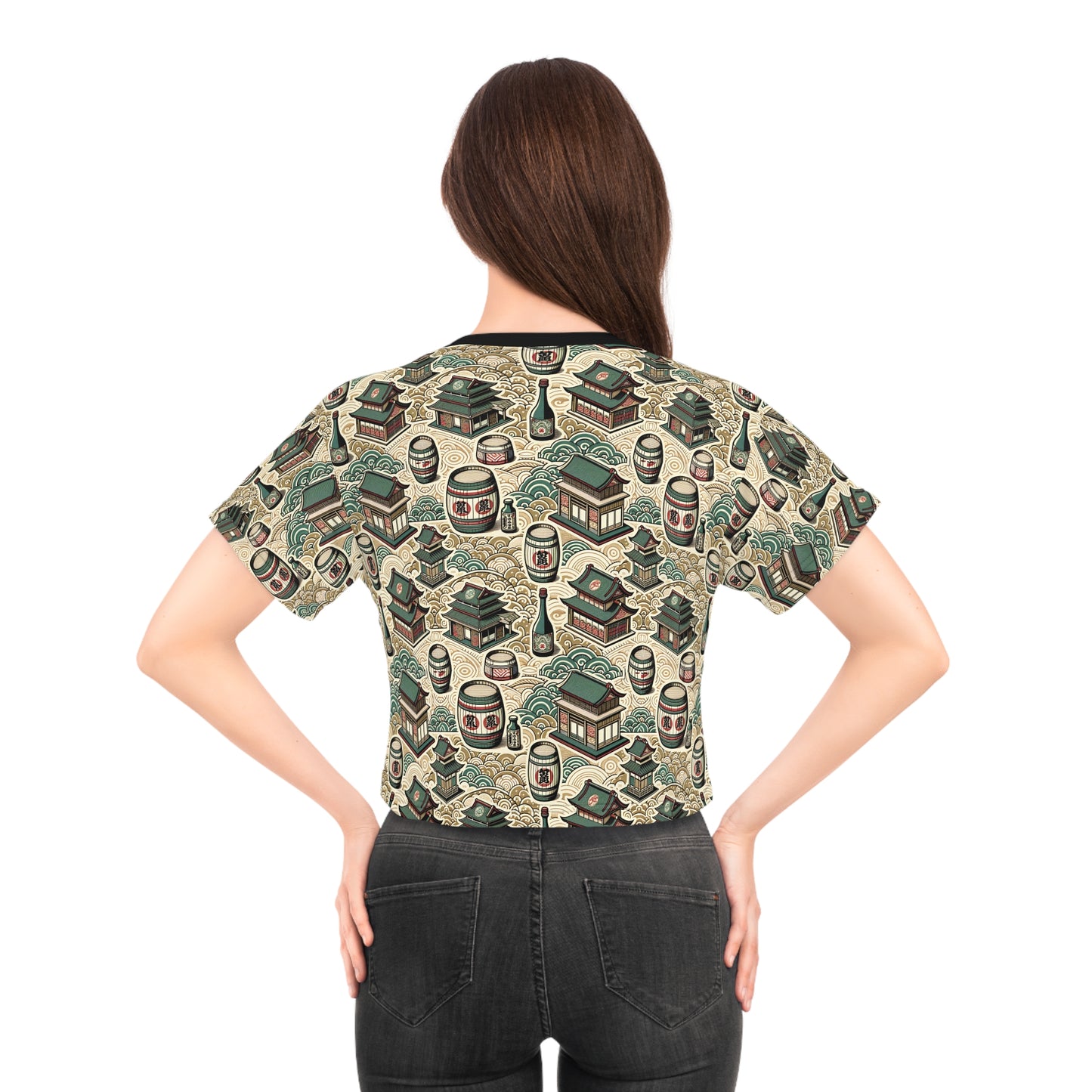 Cultural Artisanal Fusion Contemporary Cultural Elegance Crop Tee - 8404 Design-68