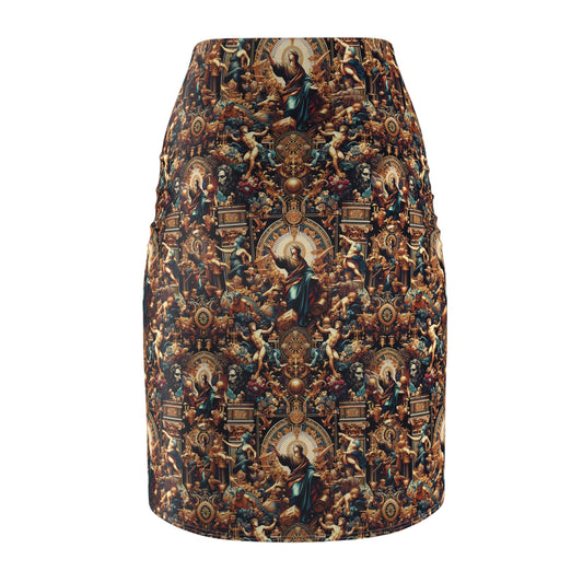 Digital Renaissance Luxurious Streetwear Inspired By Classical Art With a Modern Twist Women's Pencil Skirt - 8404 Design-64