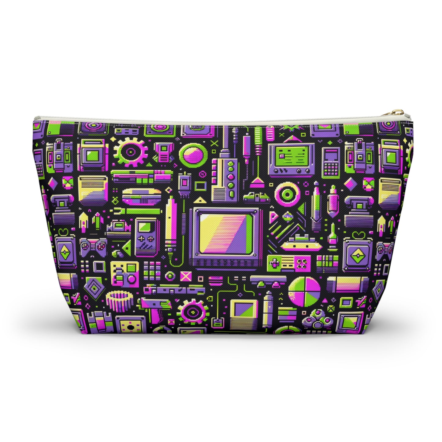 Digital Nostalgia Remix Modern Vintage Fusion Accessory Pouch W T-Bottom - 8404 Design-67