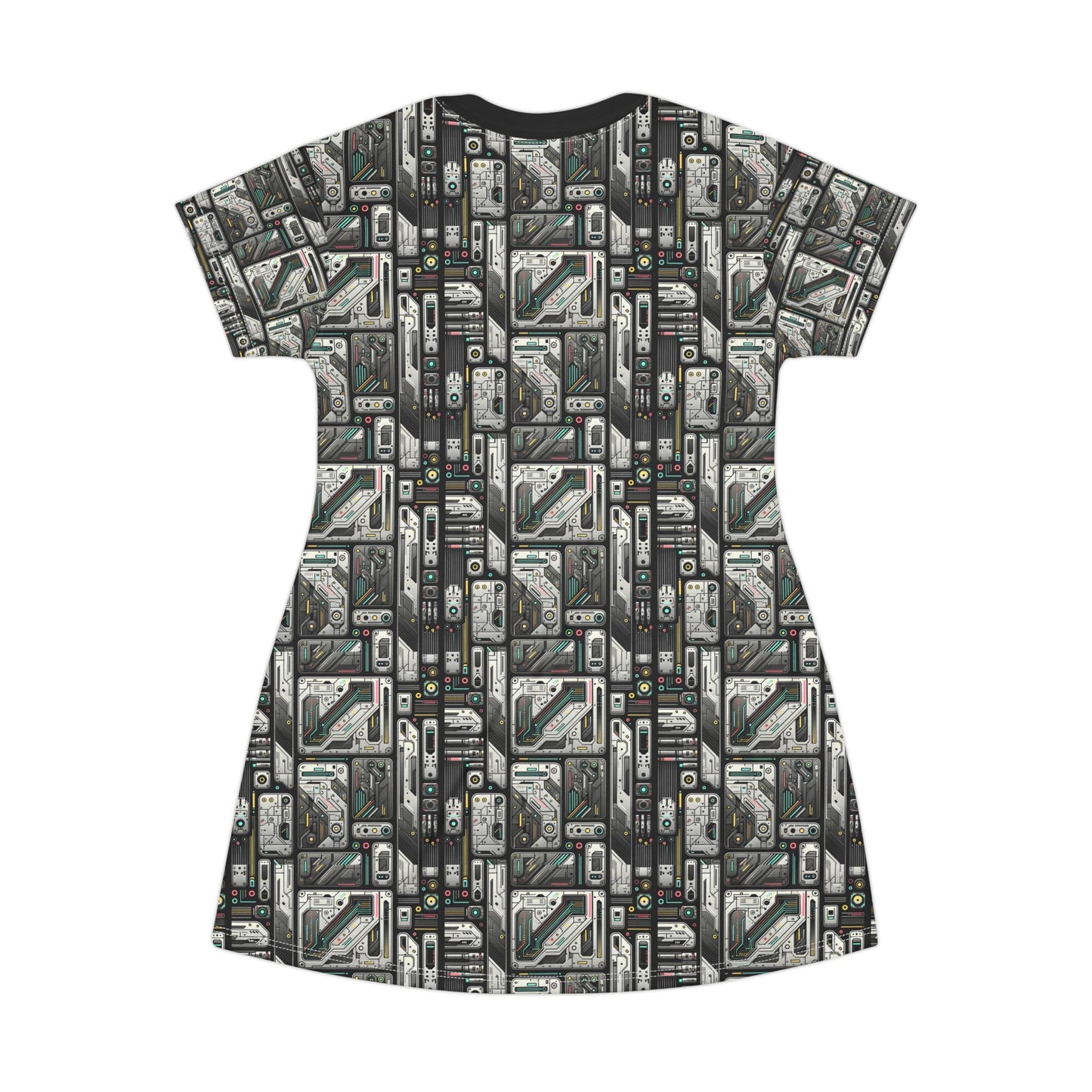 Tech Utility Gear Tech-Forward Minimalism T-Shirt Dress - 8404 Design-45