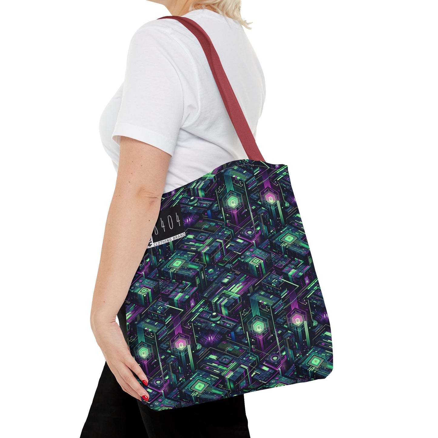 Tech Noir Aesthetics Tech-Forward Urban Dystopia Tote Bag - 8404 Design-43