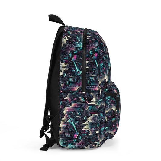 Digital Rebellion Tech-Inspired Streetwear Backpack - 8404 Design-51