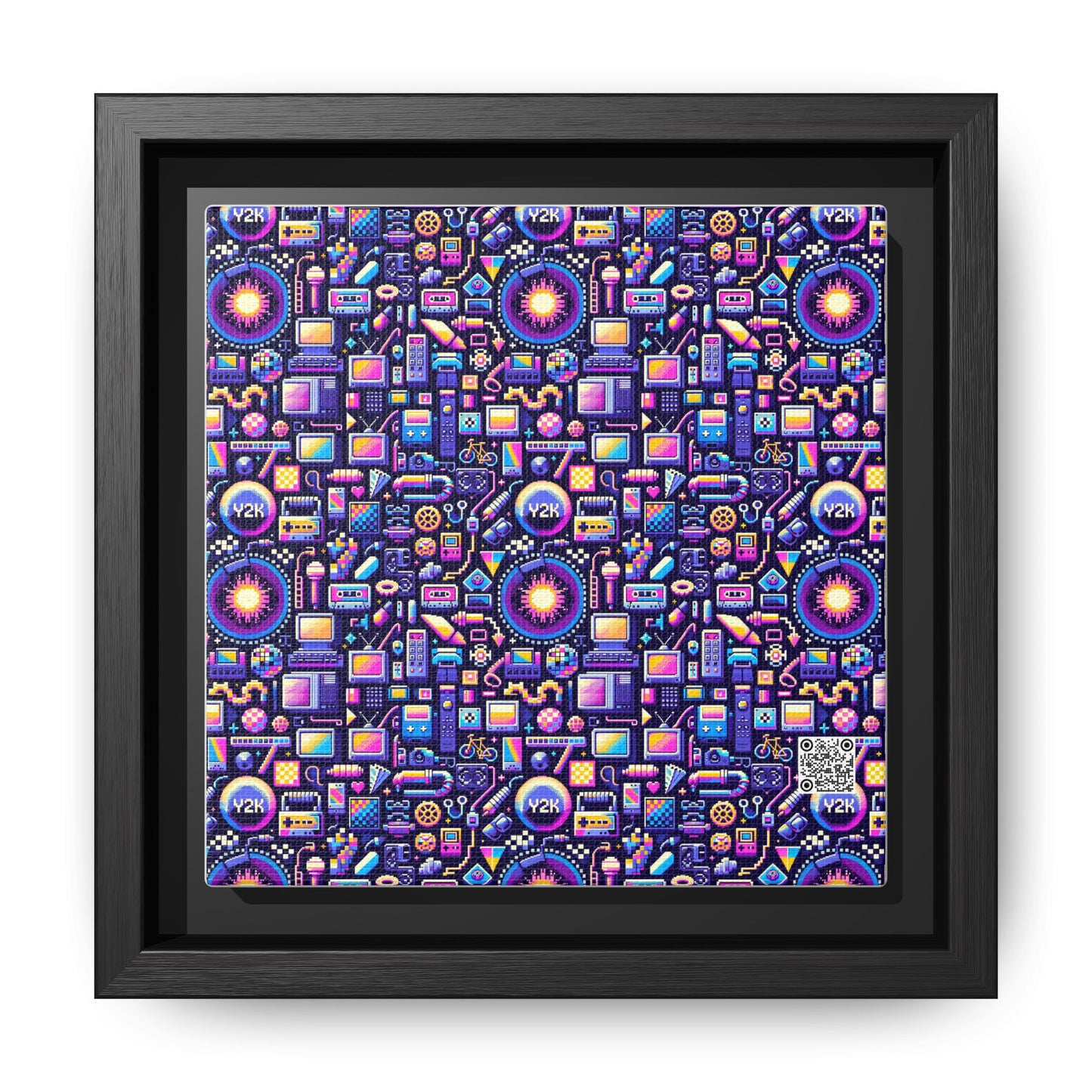 Digital Nostalgia Modern Retro Fusion Matte Canvas, Framed (multi-Color) - 8404 Design-64 B