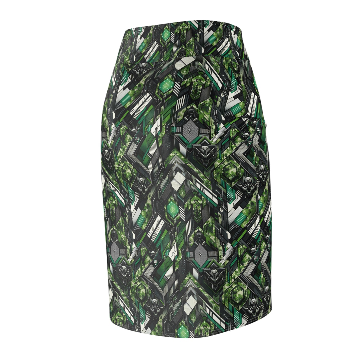 Tech Camo Fusion Tech-Forward Streetwear With a Futuristic Edge Women's Pencil Skirt - 8404 Design-58