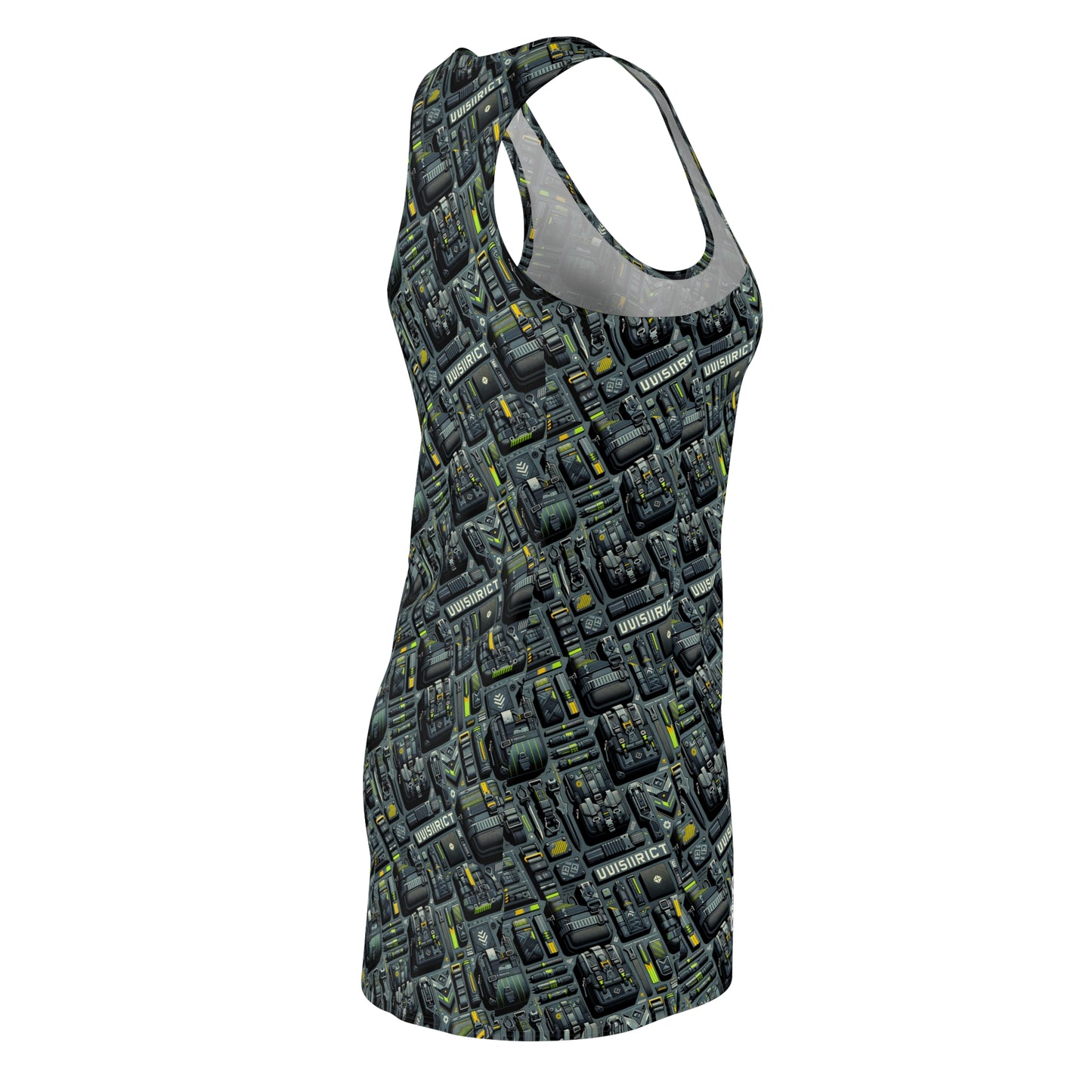 Tech Utility Streetwear Futuristic Tech-Forward Women's Cut & Sew Racerback Dress - 8404 Design-47