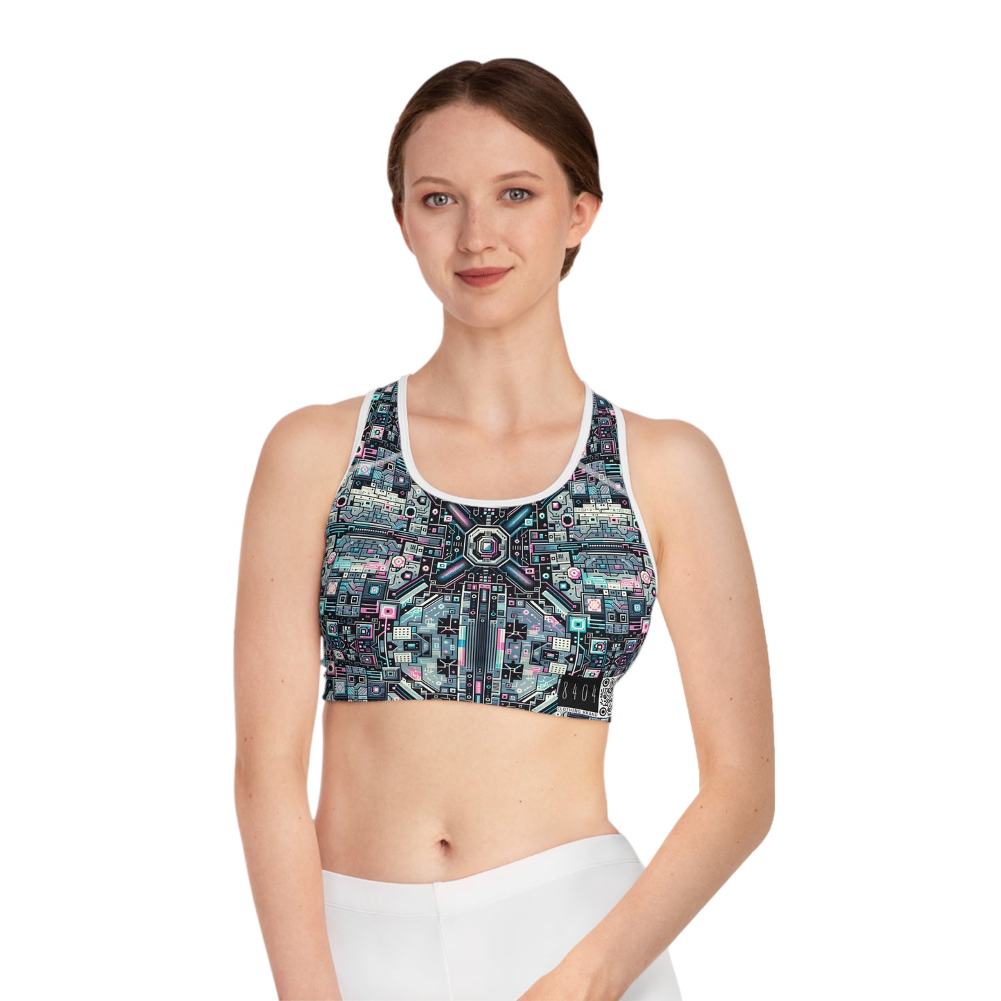 Digital Renaissance Tech-Forward Maximalism Sports Bra - 8404 Design-44