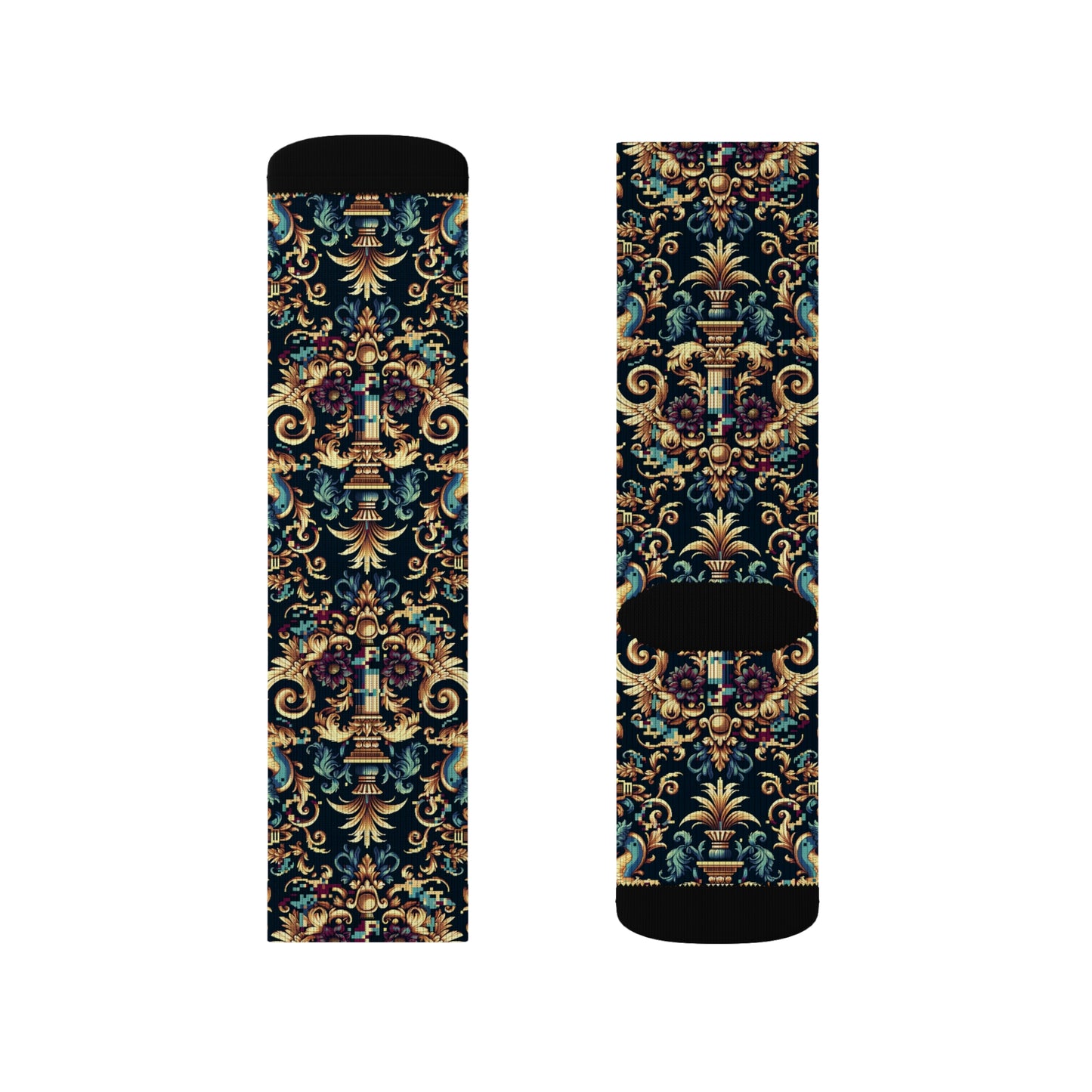 Digital Renaissance Modern Baroque Fusion Sublimation Socks - 8404 Design-57