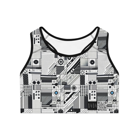 Digital Minimalism Minimalist Tech Sports Bra - 8404 Design-52