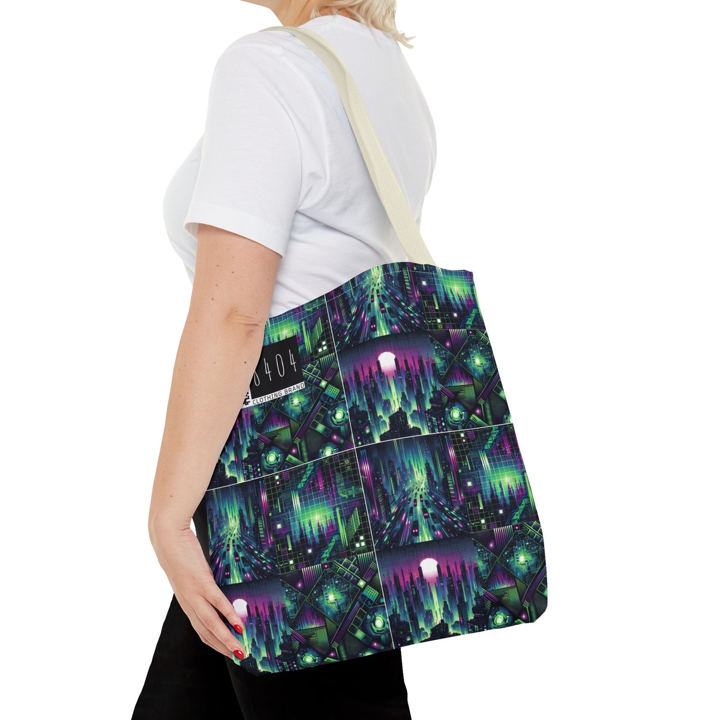 Tech Noir Aesthetics Tech-Forward Urban Dystopia Tote Bag - 8404 Design-54