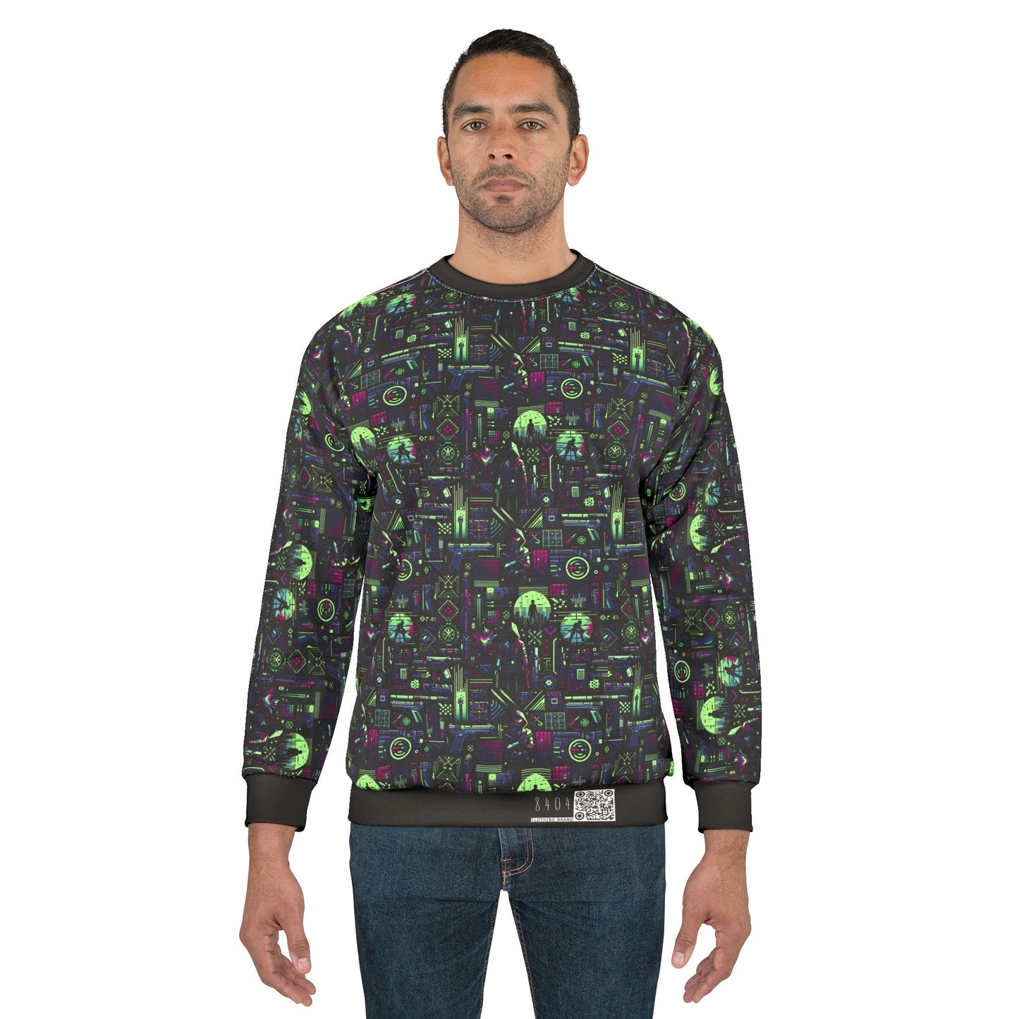 Tech Noir Futuristic Cyberpunk Sweatshirt - 8404 Design-63