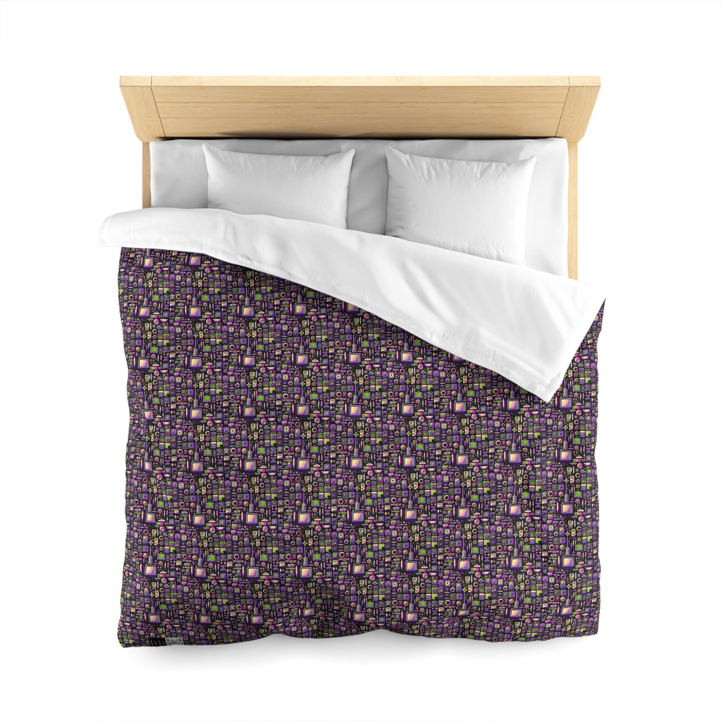 Digital Nostalgia Remix Modern Vintage Fusion Microfiber Duvet Cover - 8404 Design-67
