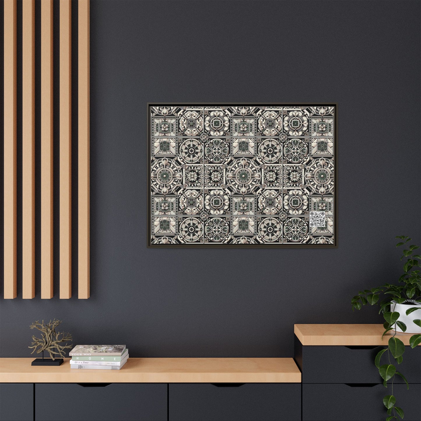 Cyber Garden Party Tech Garden Extravaganza Matte Canvas, Framed (multi-Color) - 8404 Design-45 A