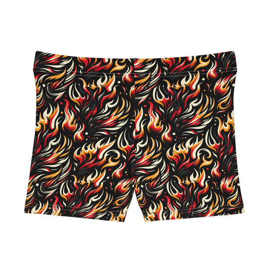 Fire & Flames Bold Streetwear Statement Women's Shorts - 8404 Design-60