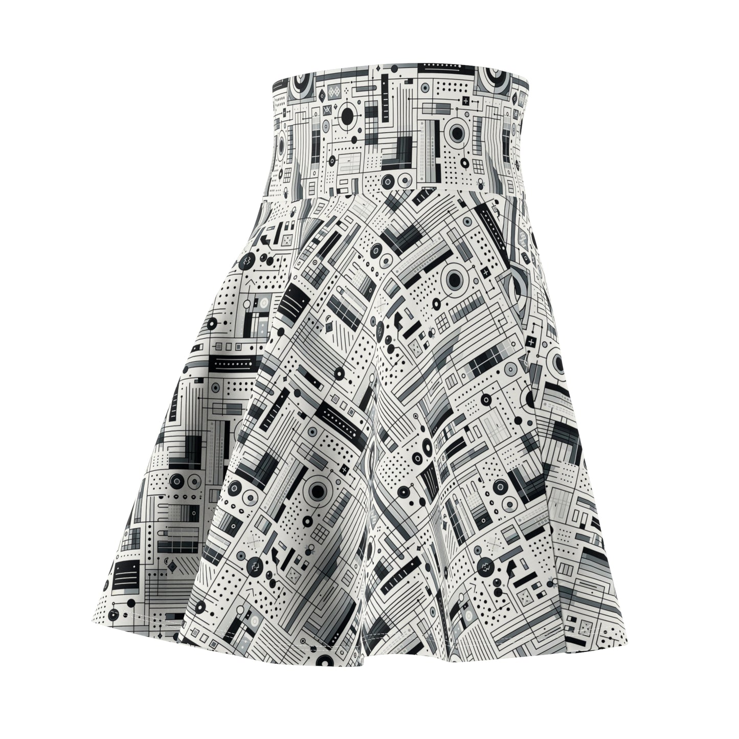 Digital Minimalism Minimalist Tech Women's Skater Skirt - 8404 Design-53