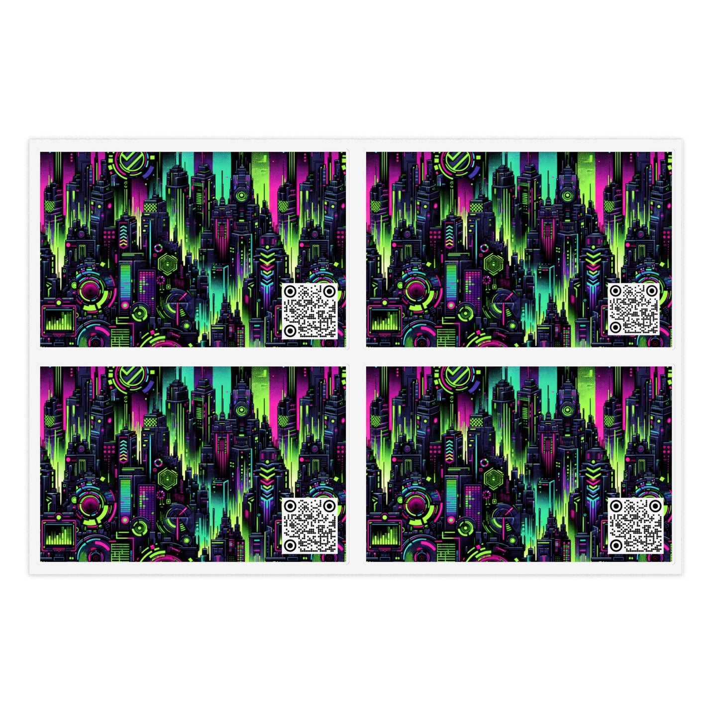 Tech Noir Graphics Futuristic Tech Aesthetics Sticker Sheets - 8404 Design-45