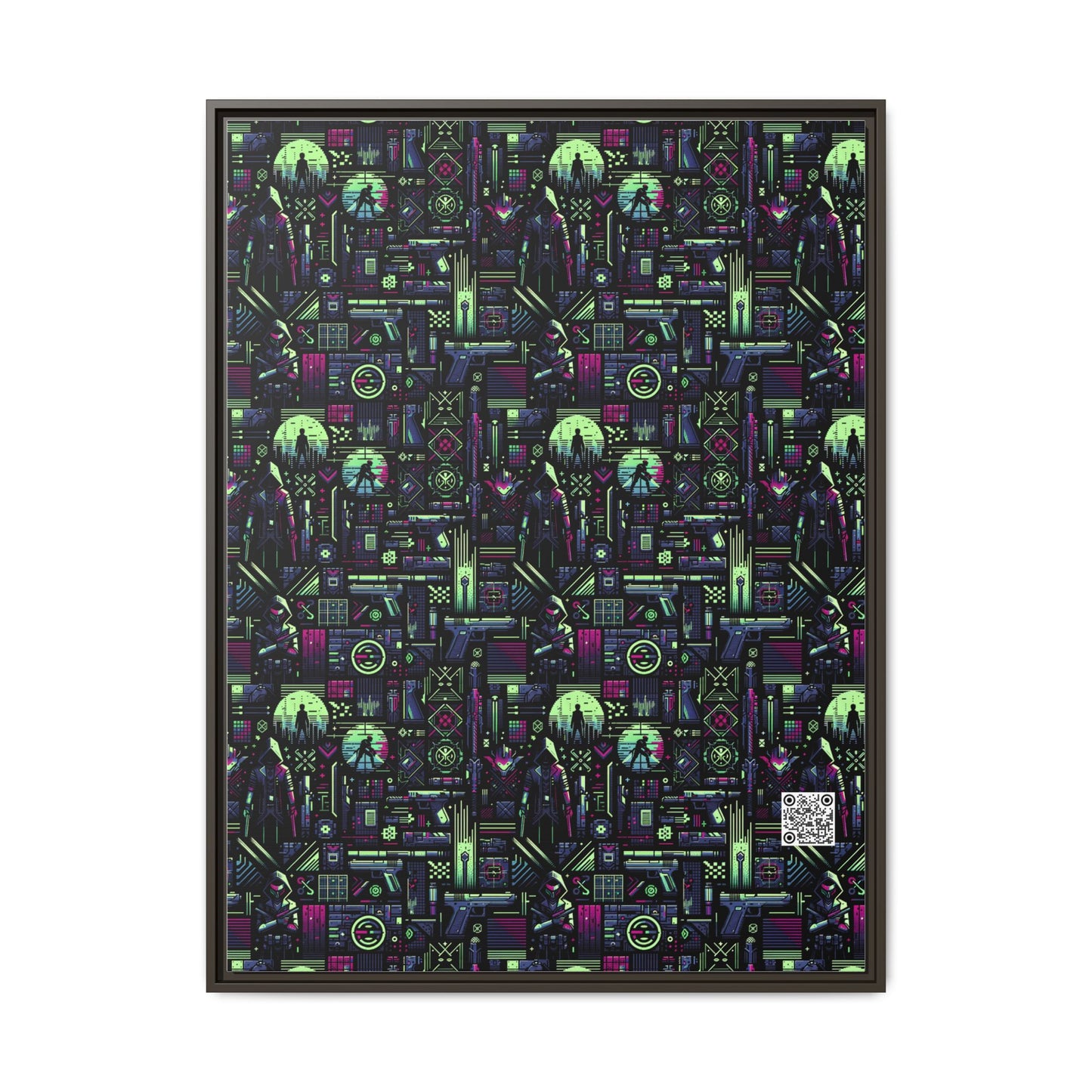 Tech Noir Futuristic Cyberpunk Matte Canvas, Framed (multi-Color) - 8404 Design-63 A