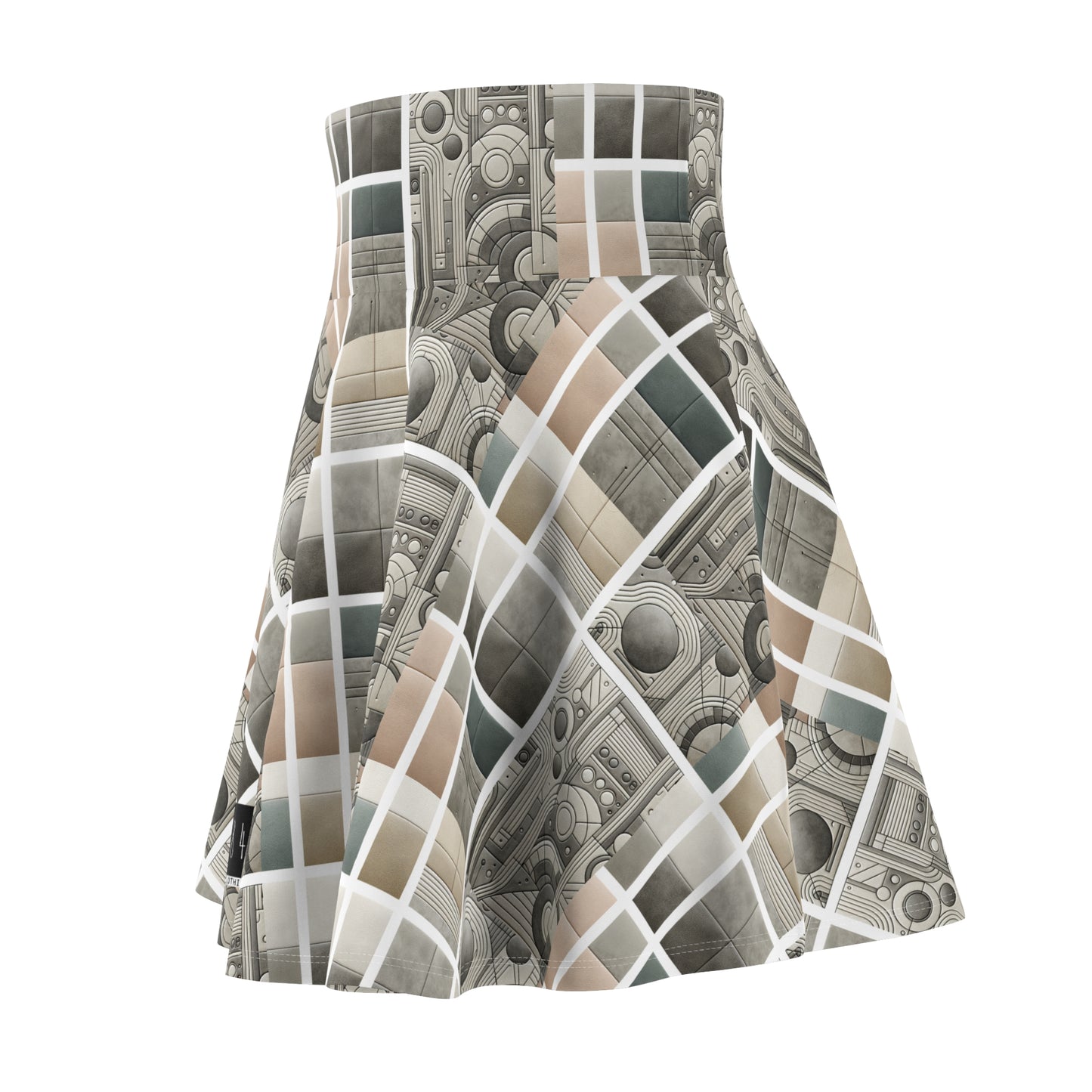 Tech Utility Chic Tech-Forward Minimalist Women's Skater Skirt - 8404 Design-59