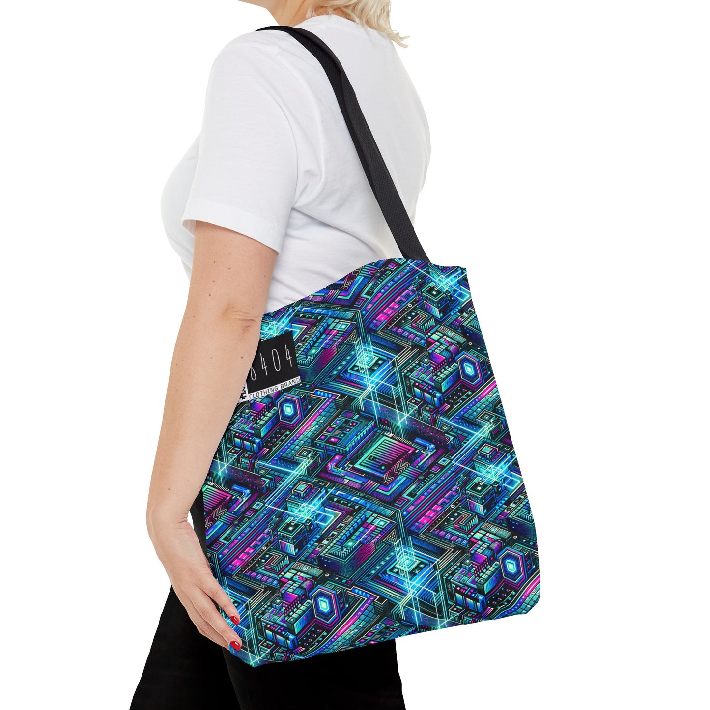 Digital Dreamland Futuristic Tech Aesthetic Tote Bag - 8404 Design-42