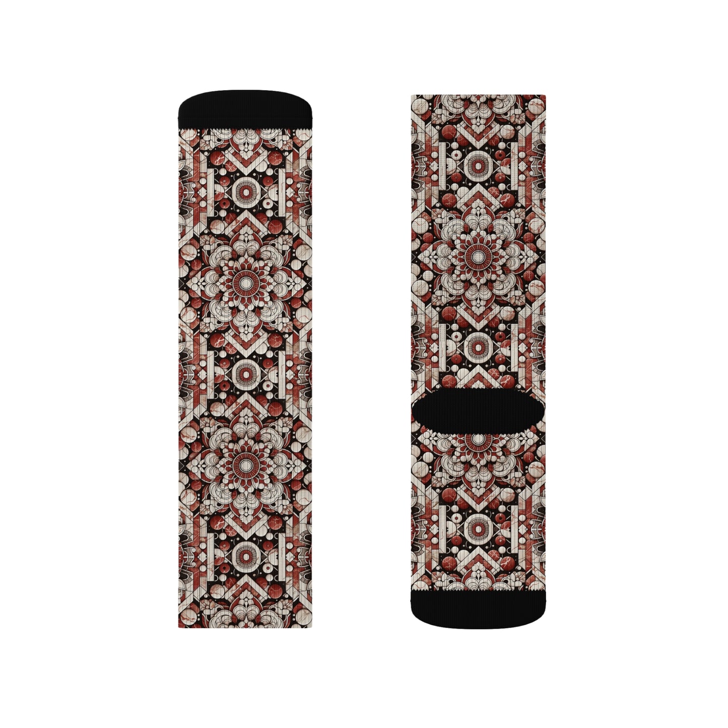 Neo Jomon Sculptural Aesthetics Artisanal Streetwear Sublimation Socks - 8404 Design-55
