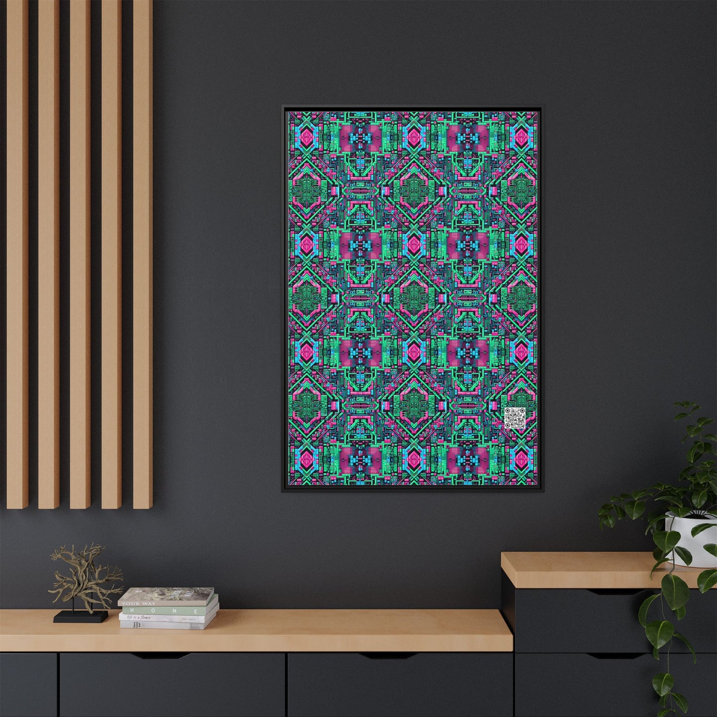 Digital Glitch Vibes Tech-Inspired Streetwear Matte Canvas, Framed (multi-Color) - 8404 Design-71 A