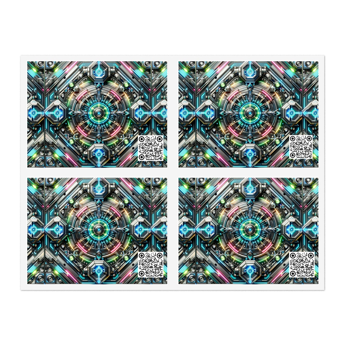 Tech-Infused Futurism Futuristic Tech Sticker Sheets - 8404 Design-53
