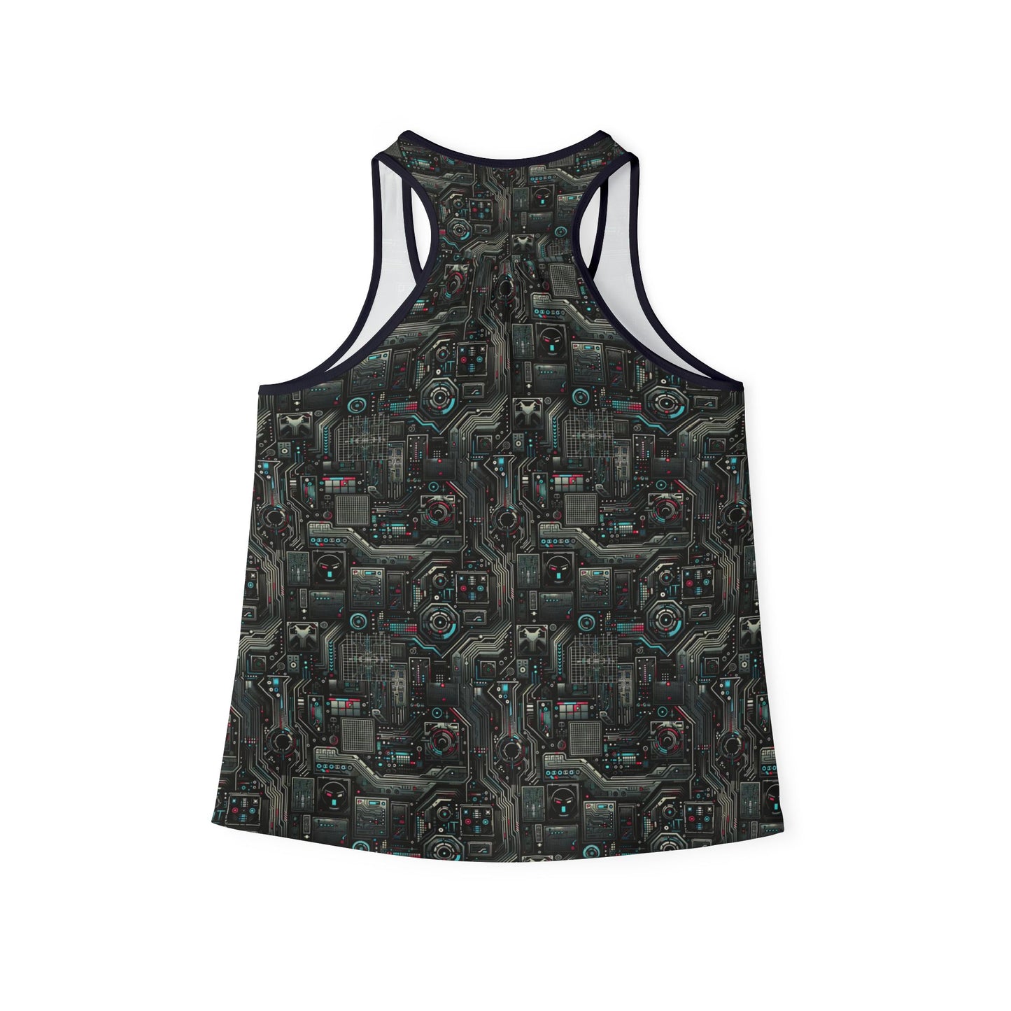 Tech Noir Aesthetics Sleek Tech Streetwear Women's Tank Top - 8404 Design-52