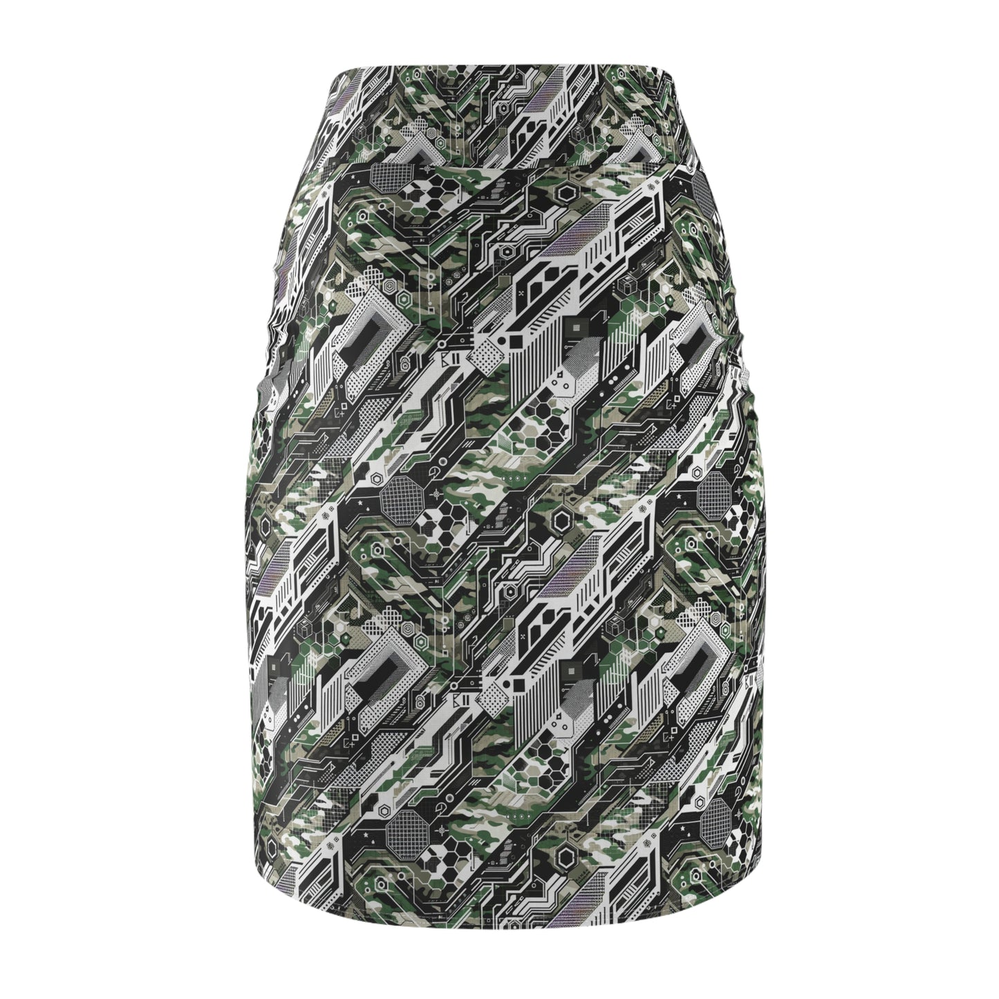 Tech Camo Fusion Tech-Forward Streetwear With a Futuristic Edge Women's Pencil Skirt - 8404 Design-46
