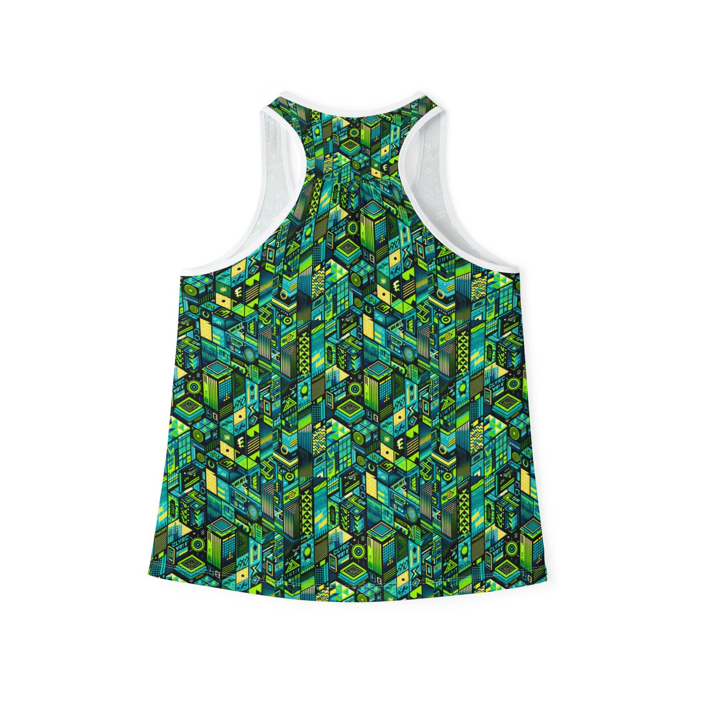 Tech-Infused Neon Tech-Forward Streetwear Women's Tank Top - 8404 Design-61
