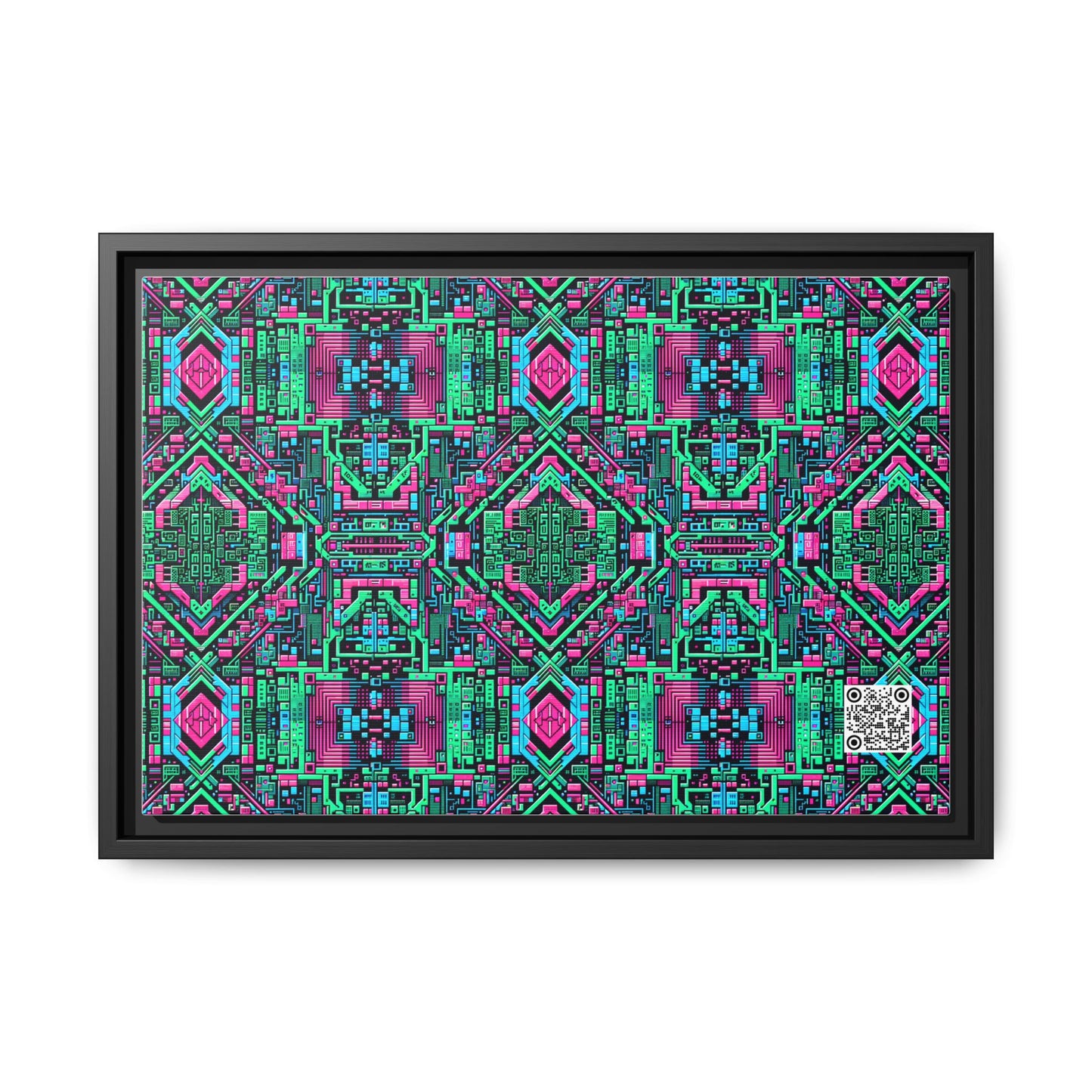 Digital Glitch Vibes Tech-Inspired Streetwear Matte Canvas, Framed (multi-Color) - 8404 Design-71 B