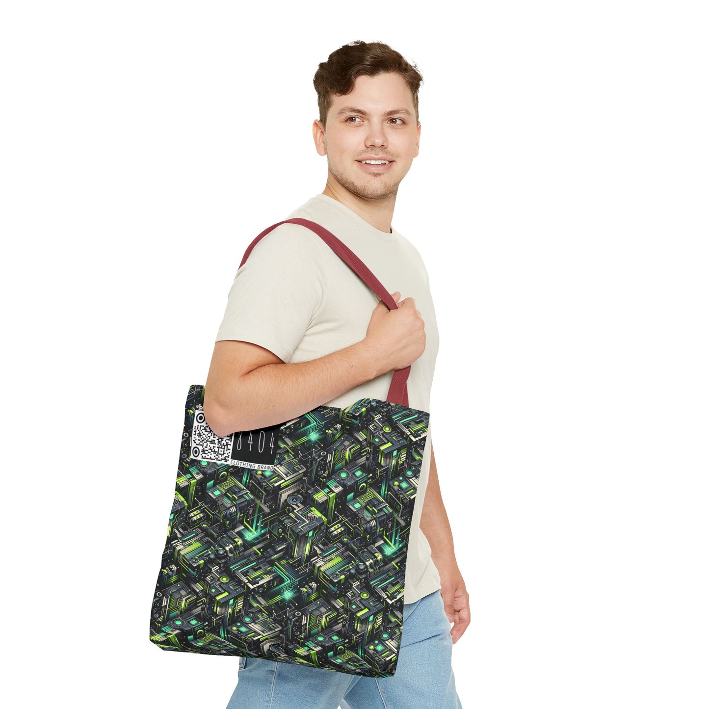 Tech-Infused Graphics Tech-Forward Streetwear Tote Bag - 8404 Design-47