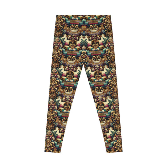 Digital Renaissance Modern Baroque Fusion Stretch Leggings - 8404 Design-60