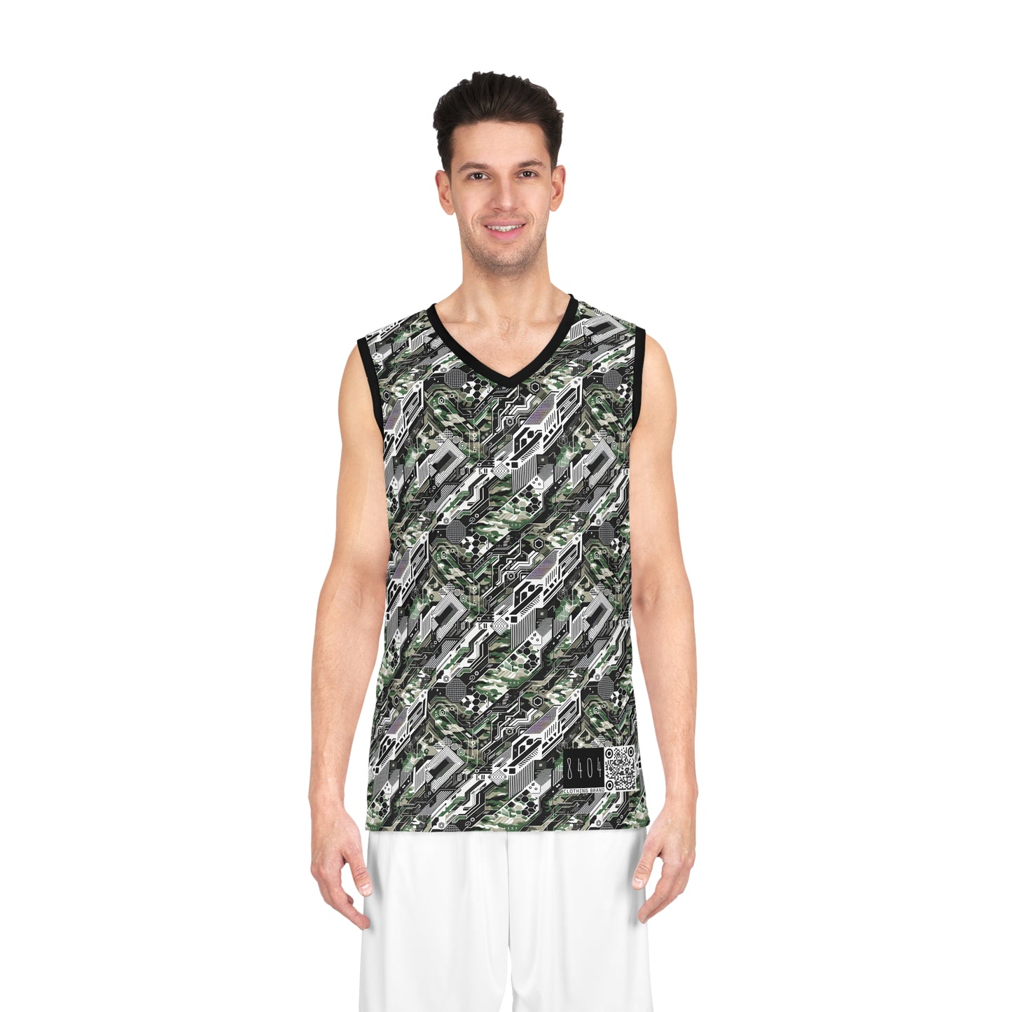 Tech Camo Fusion Tech-Forward Streetwear With a Futuristic Edge Basketball Jersey - 8404 Design-46