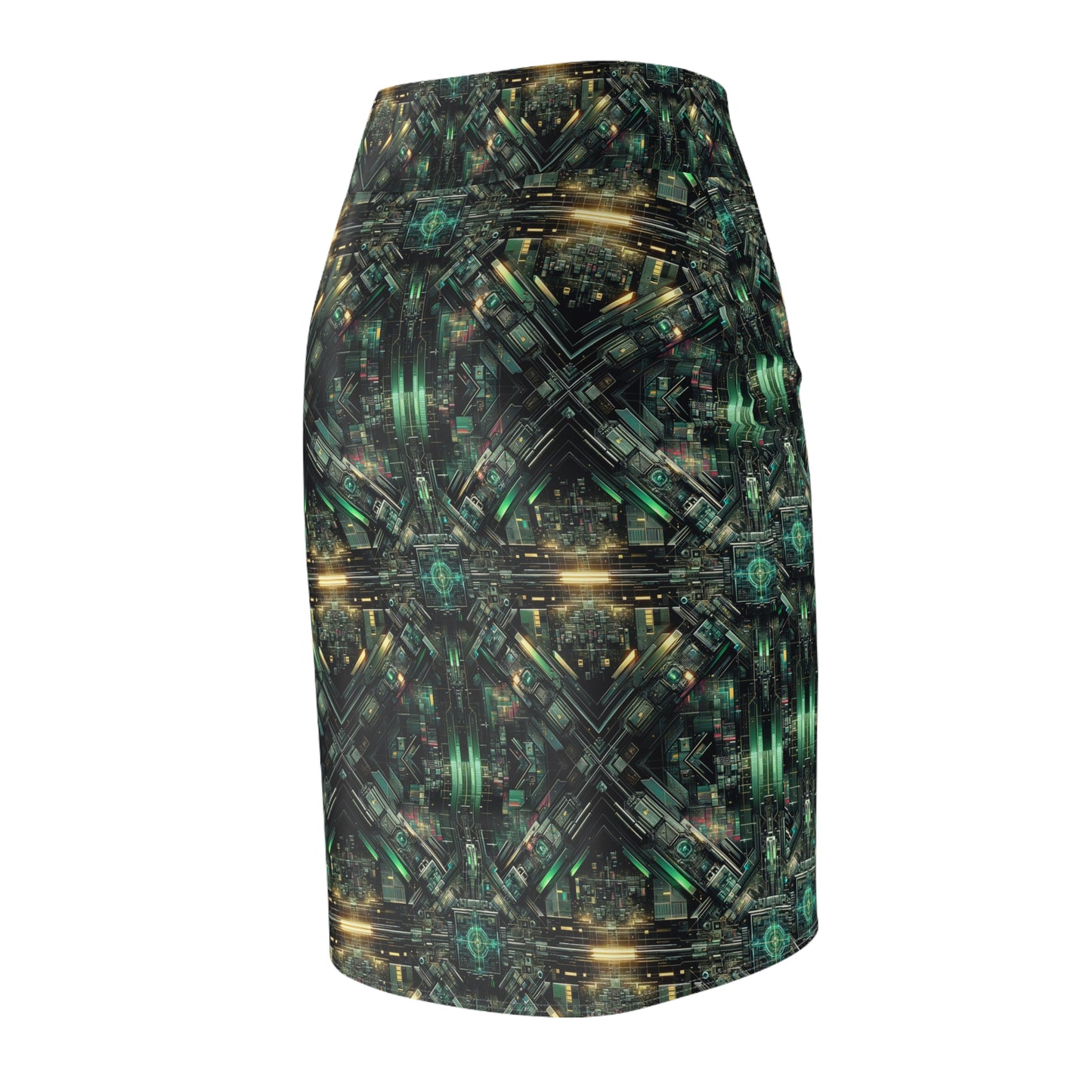 Tech Noir Graphics Tech-Inspired Streetwear Women's Pencil Skirt - 8404 Design-56