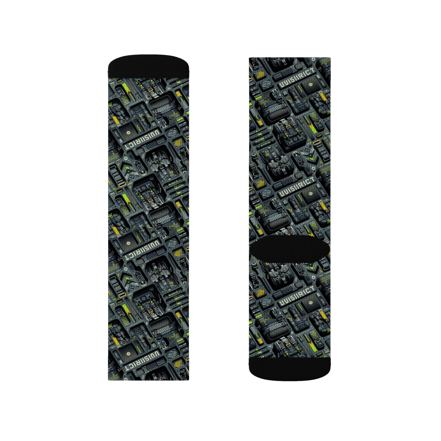 Tech Utility Streetwear Futuristic Tech-Forward Sublimation Socks - 8404 Design-47