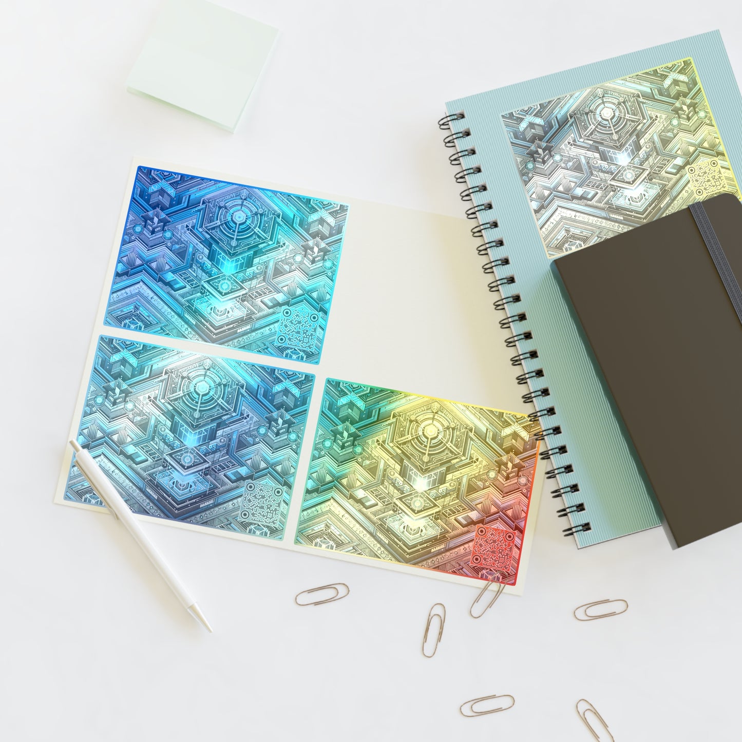 Tech-Infused Futurism Sleek Tech Edge Sticker Sheets - 8404 Design-49