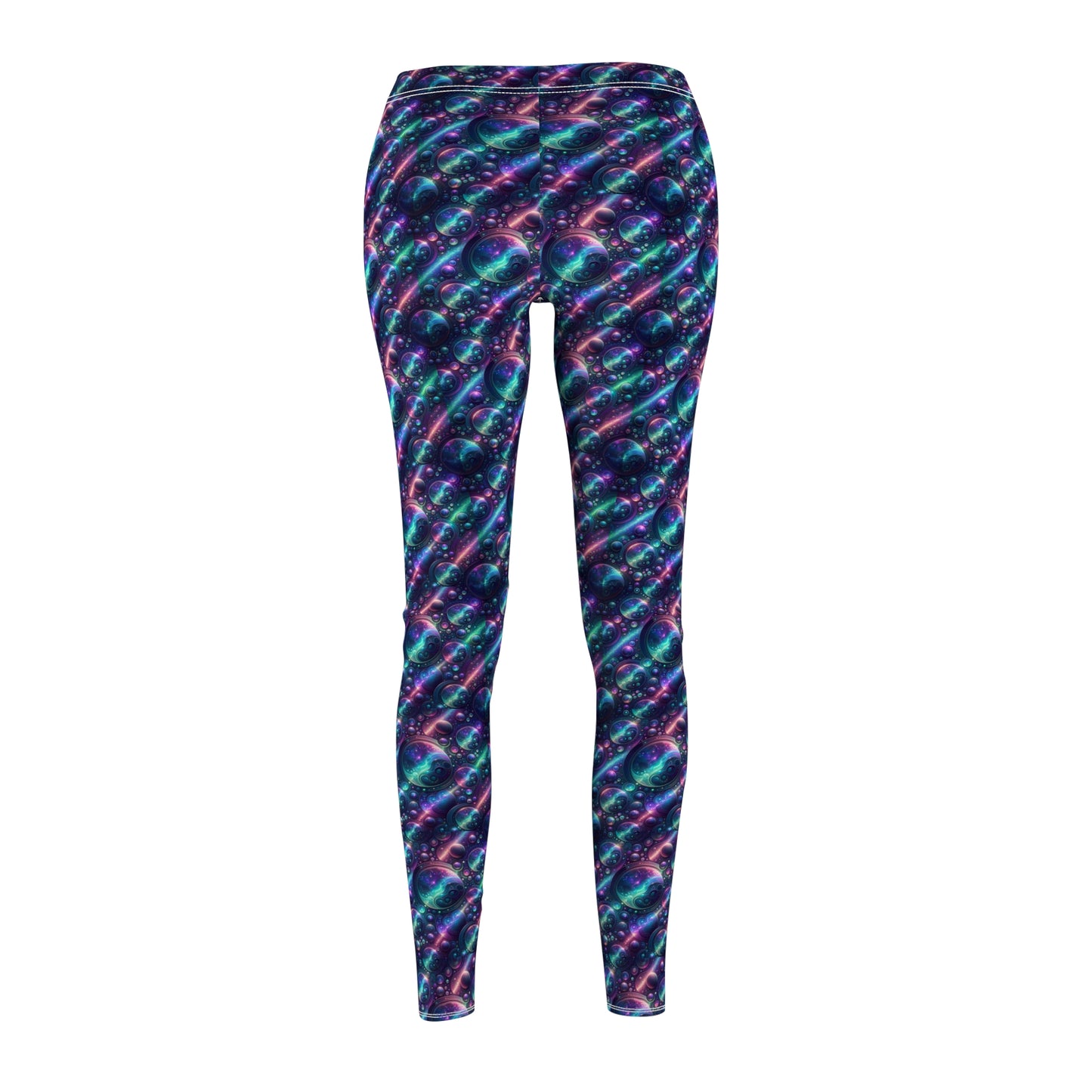 Iridescent Tech Fusion Tech-Forward Streetwear Women's Cut & Sew Casual Leggings - 8404 Design-51