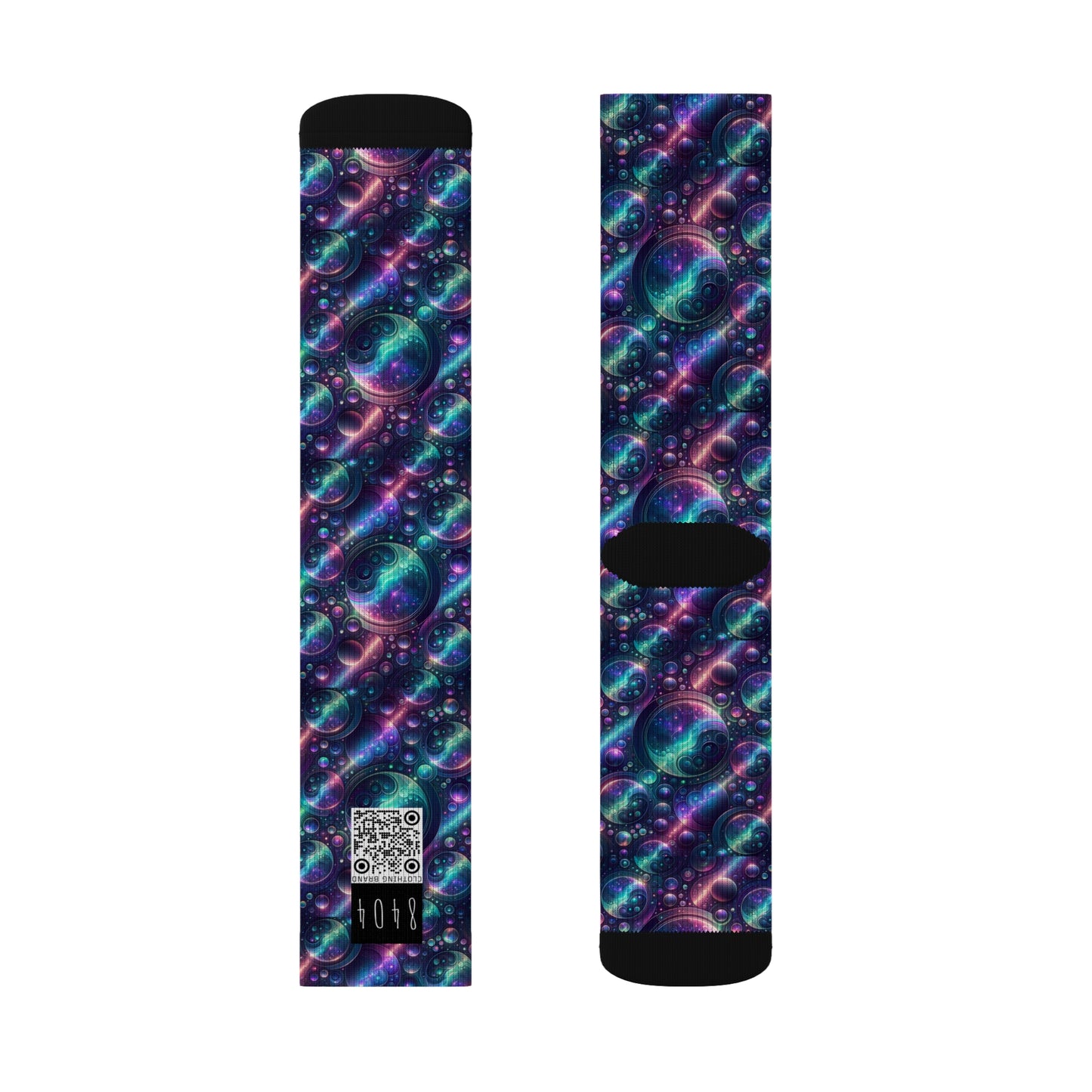 Iridescent Tech Fusion Tech-Forward Streetwear Sublimation Socks - 8404 Design-51
