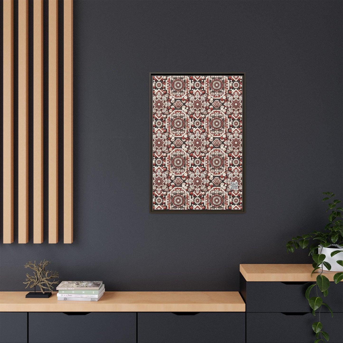 Neo Jomon Sculptural Aesthetics Artisanal Streetwear Matte Canvas, Framed (multi-Color) - 8404 Design-55 A