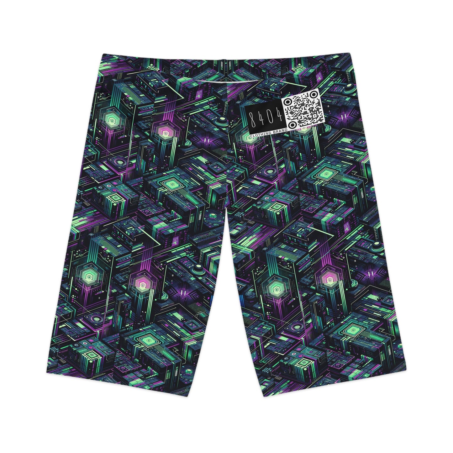 Tech Noir Aesthetics Tech-Forward Urban Dystopia Women's Bike Shorts - 8404 Design-43