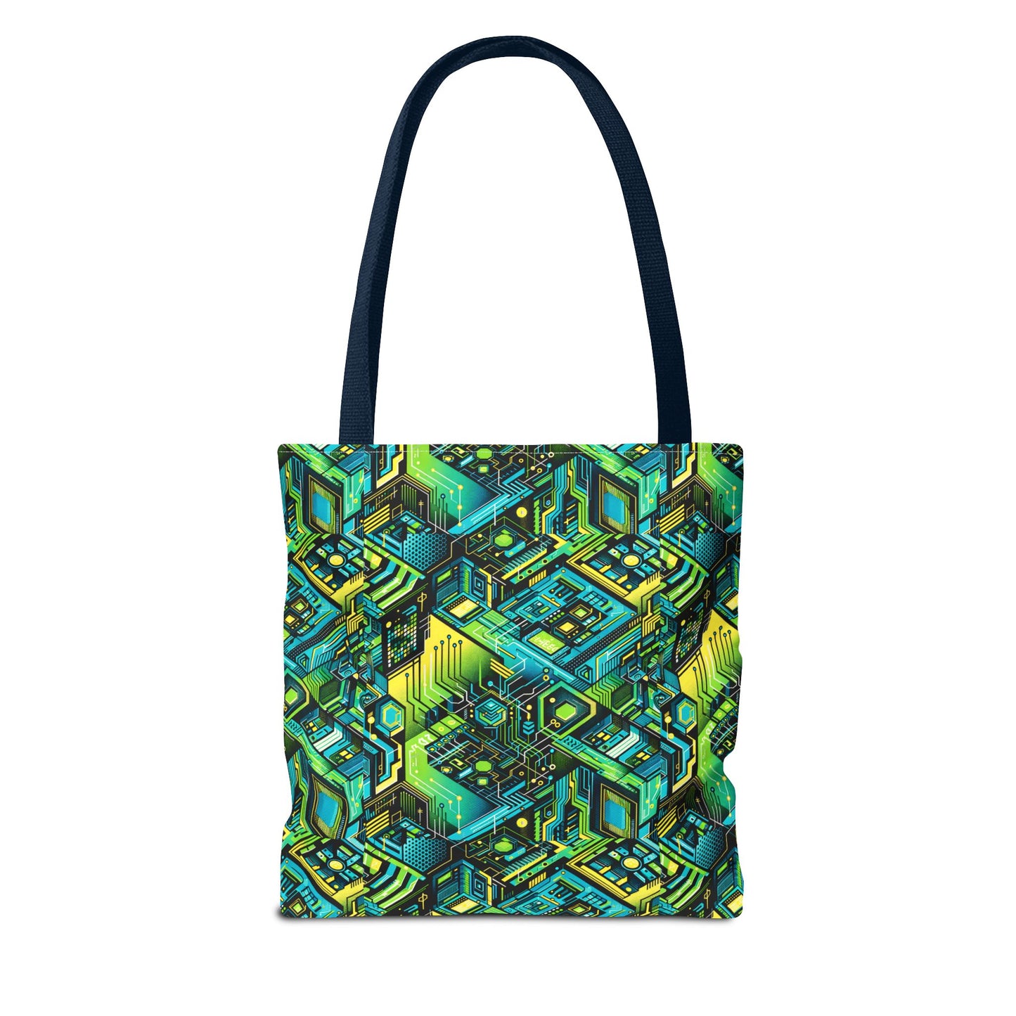 Tech-Infused Neon Tech-Forward Streetwear Tote Bag - 8404 Design-38