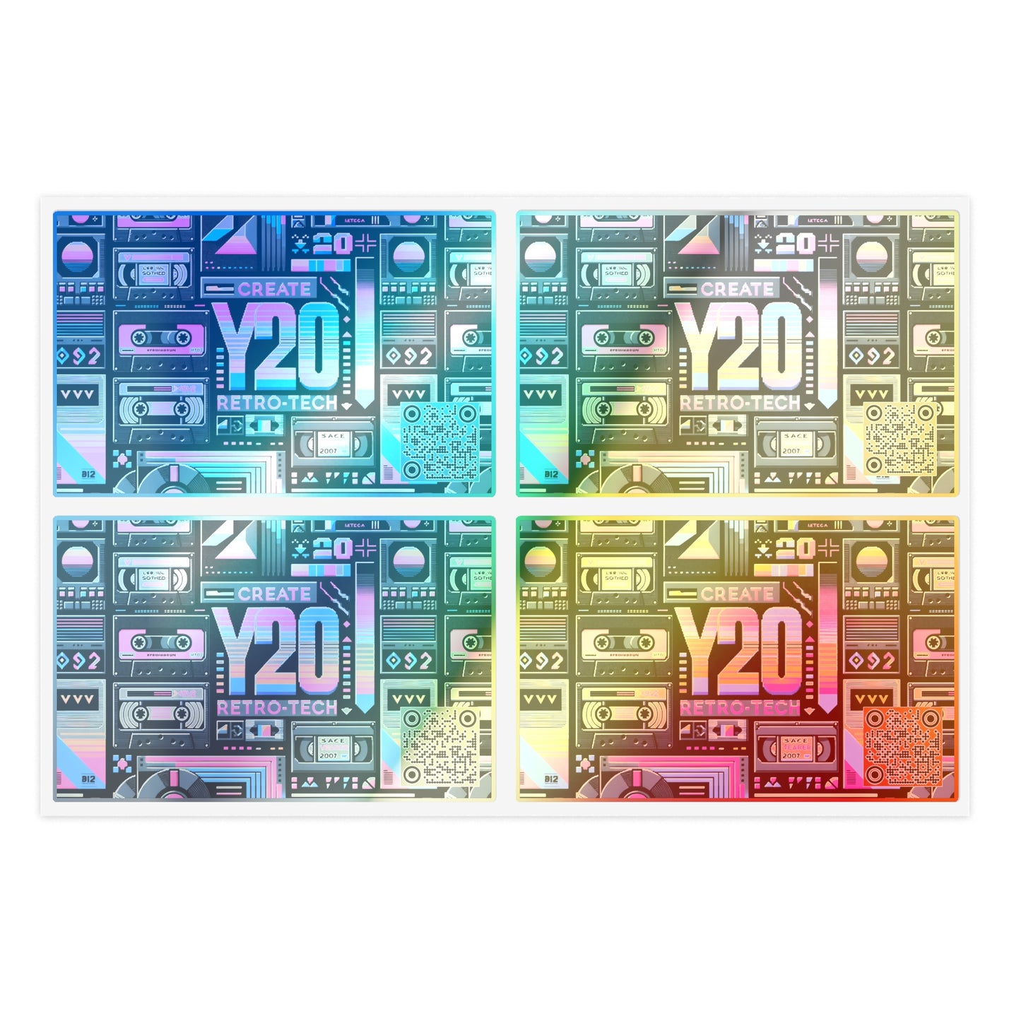 Digital Nostalgia Tech-Inspired Retro Fusion Sticker Sheets - 8404 Design-65