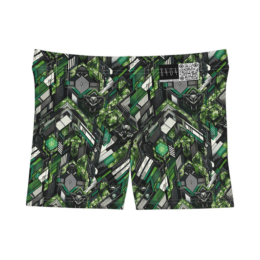 Tech Camo Fusion Tech-Forward Streetwear With a Futuristic Edge Women's Shorts - 8404 Design-58