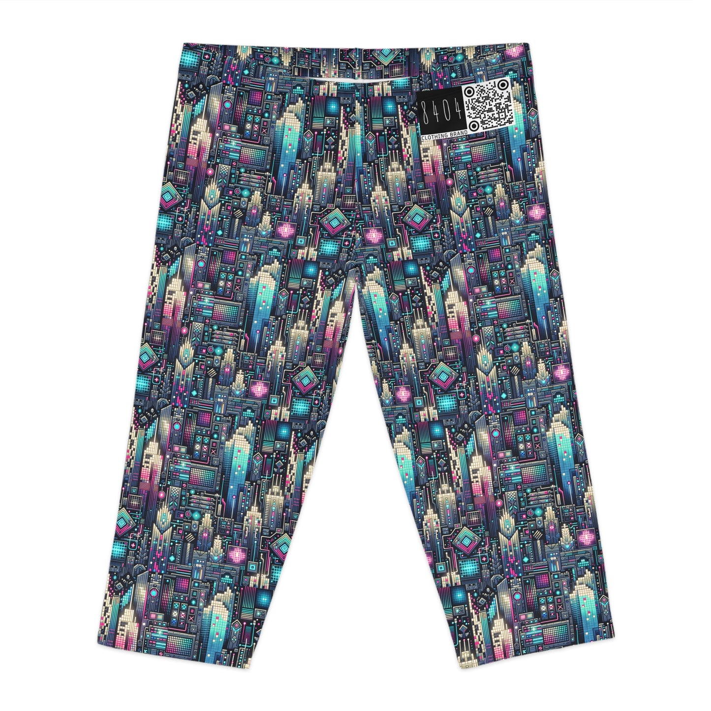 Digital Renaissance Tech-Forward Maximalism Women's Capri Leggings - 8404 Design-56
